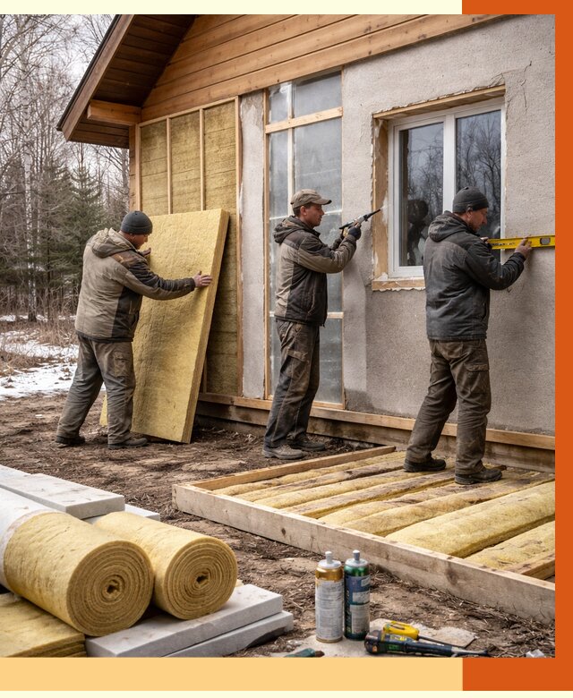 Утепление дачного дома в Ангарске от 4880 руб/м2 — недорого | ТепломастерНгр